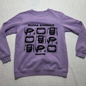 Olivia Rodrigo Vampire Purple Graphic Crewneck Sweater Sz M